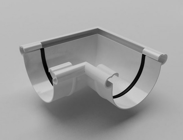 Угол желоба внутренний  135 белый 