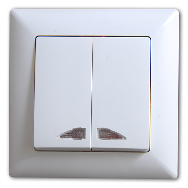                             GNV Выкл 2кл + подсв бел 