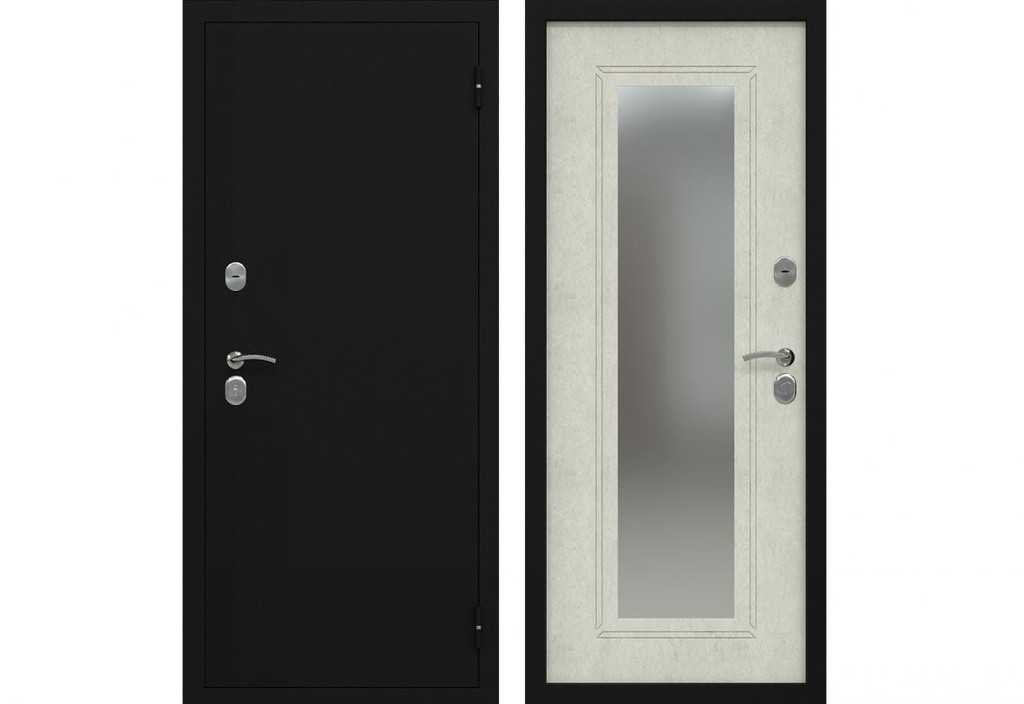Дверь мет.Топаз черный букле/вельвет бежевый 960 правая
