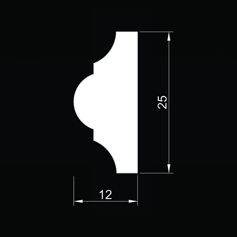 Молдинг M01 ЕВРОВУД / 2000*25*12