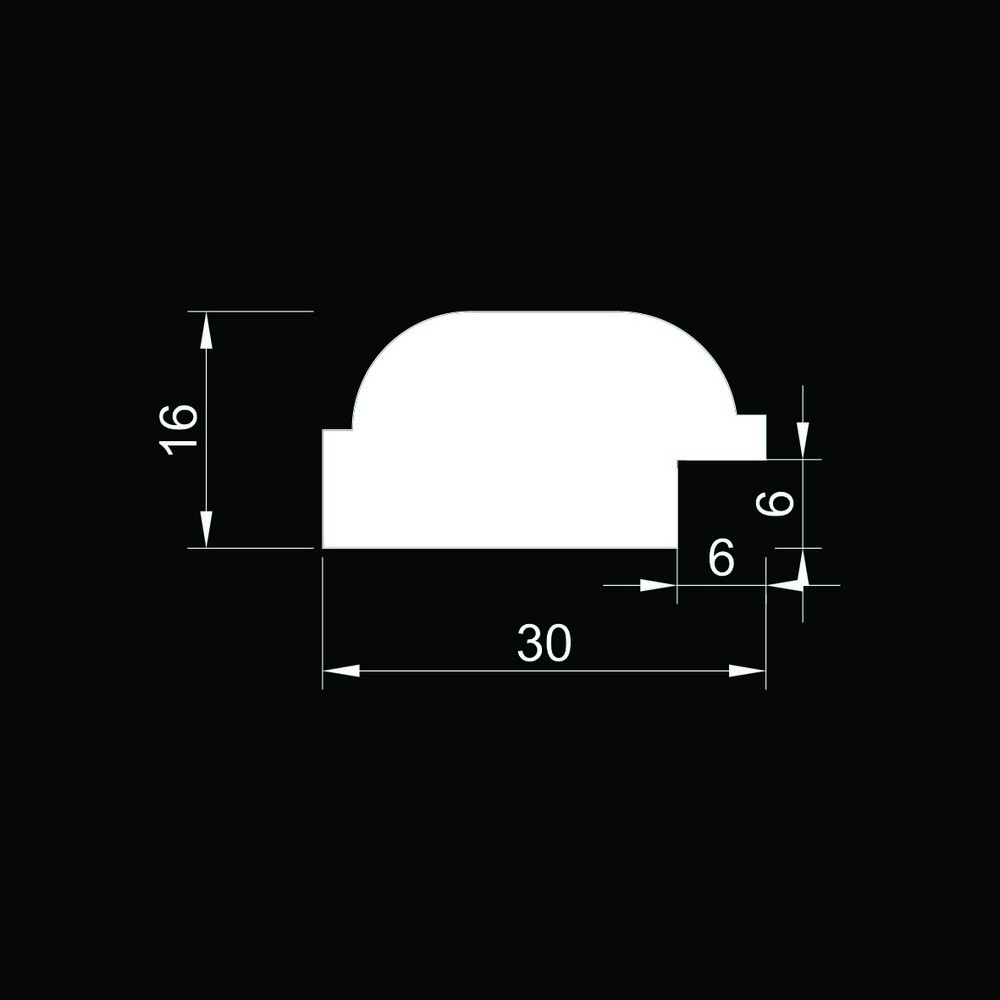 Молдинг MP02  (для панели PL 02, PL 03)  ЕВРОВУД / 2000*30*16
