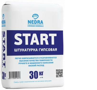Штукатурка гипсовая ЭКОНОМ START Недра 30кг