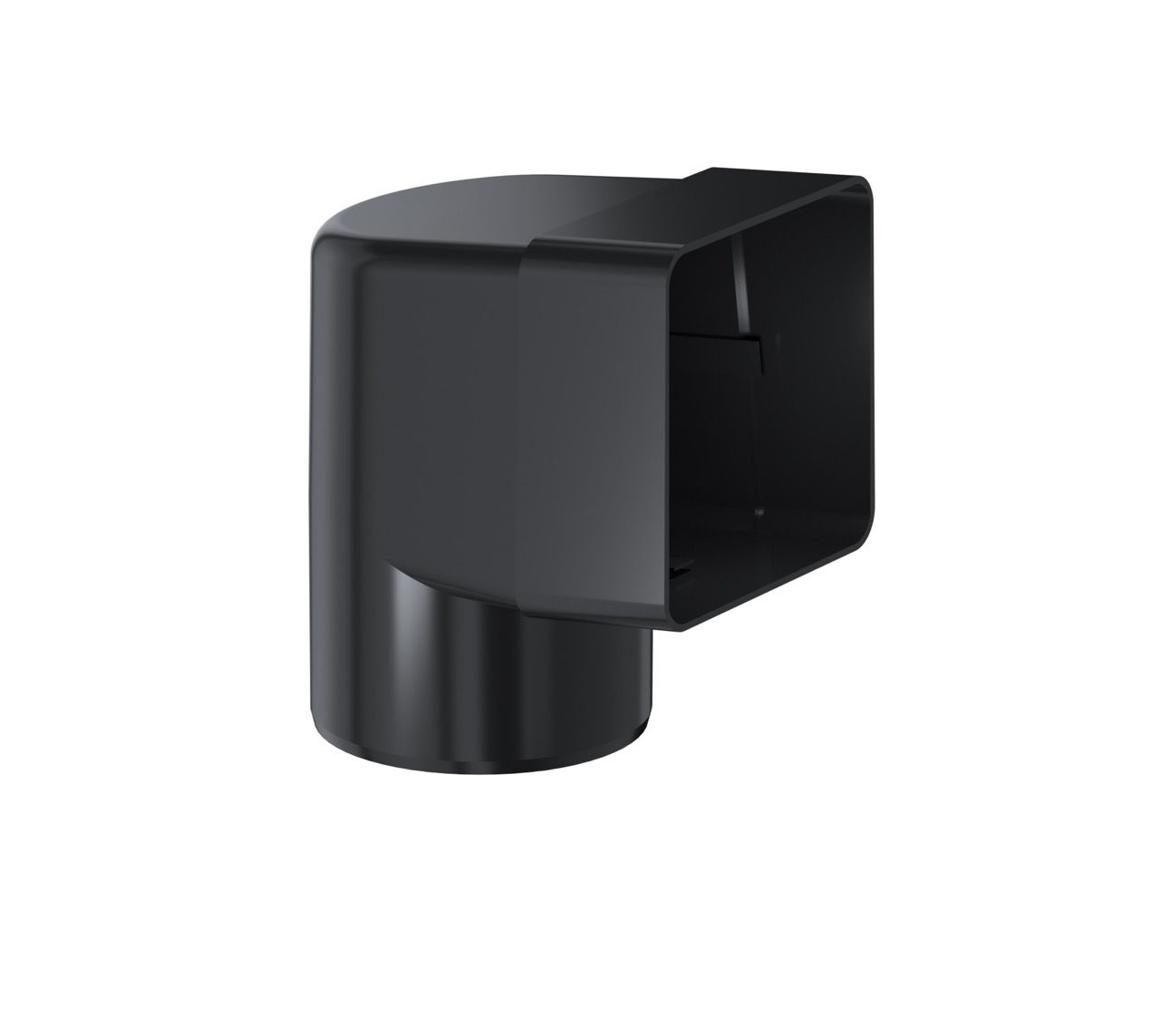 Отвод 90 градусов для парапетной воронки 100*100 на диаметр трубы 100 мм, черный