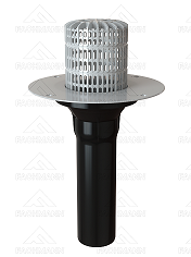 Воронка кровельная с листвоуловителем  V-PVC 110*450 без обогрева арт. 01.107