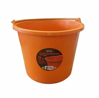 Ведро строительное ударопрочное 12л оранжевое