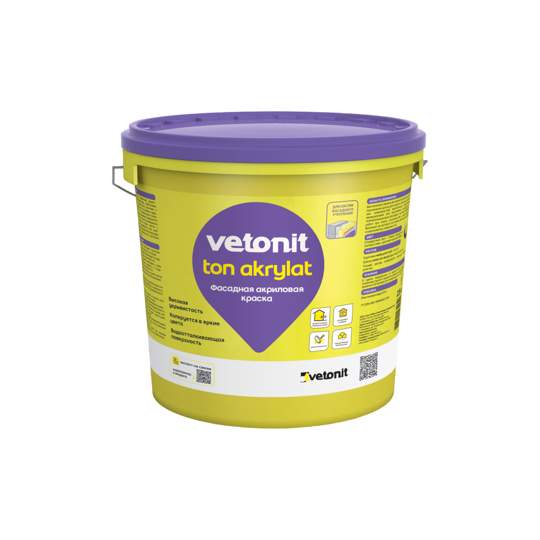 Ветонит.тон Акрилат 100А (белая), 25кг